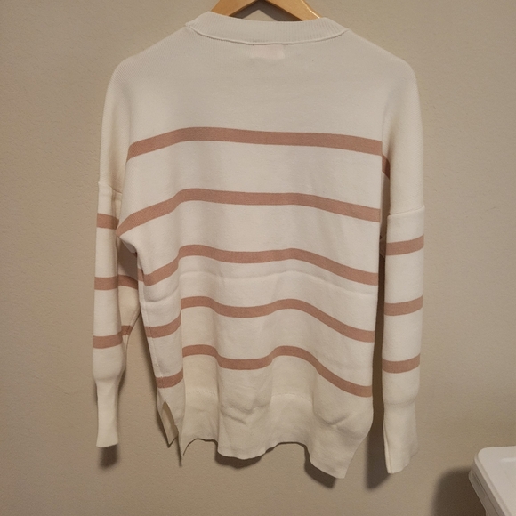 PINK LILY white striped sweater size xl - Picture 5 of 5